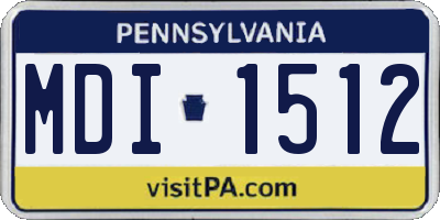 PA license plate MDI1512