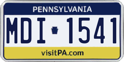 PA license plate MDI1541