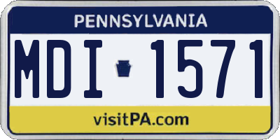 PA license plate MDI1571