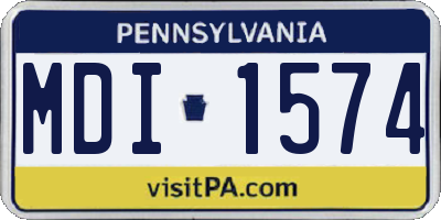 PA license plate MDI1574