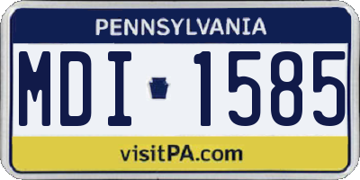 PA license plate MDI1585