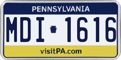 PA license plate MDI1616