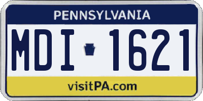 PA license plate MDI1621