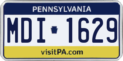 PA license plate MDI1629