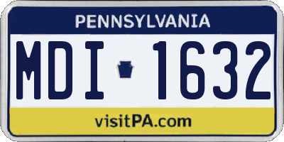 PA license plate MDI1632