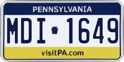 PA license plate MDI1649