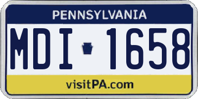 PA license plate MDI1658