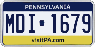 PA license plate MDI1679