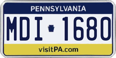 PA license plate MDI1680