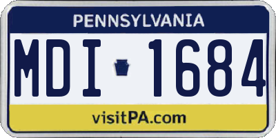 PA license plate MDI1684