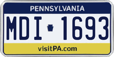 PA license plate MDI1693
