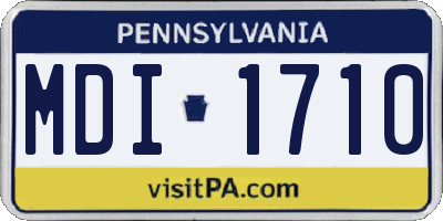 PA license plate MDI1710