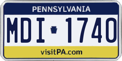 PA license plate MDI1740