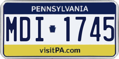 PA license plate MDI1745