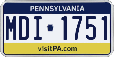 PA license plate MDI1751