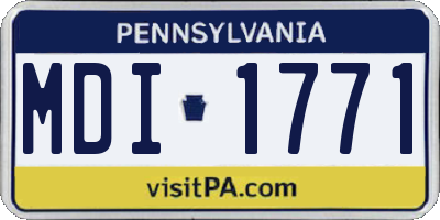 PA license plate MDI1771