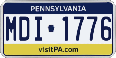 PA license plate MDI1776