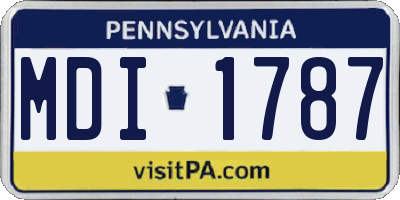 PA license plate MDI1787
