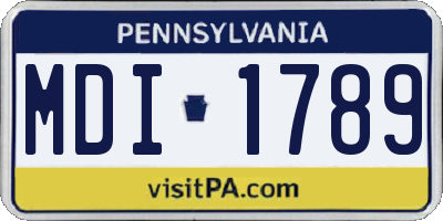 PA license plate MDI1789