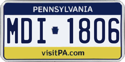 PA license plate MDI1806
