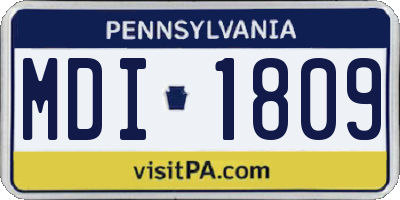 PA license plate MDI1809