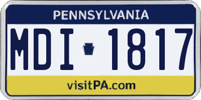 PA license plate MDI1817
