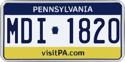 PA license plate MDI1820