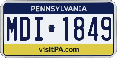 PA license plate MDI1849