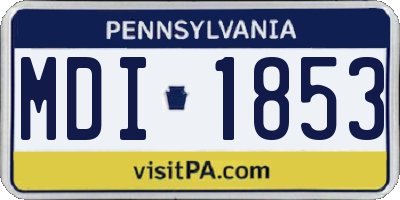 PA license plate MDI1853