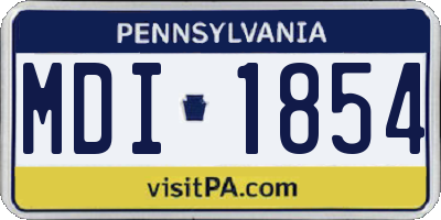 PA license plate MDI1854