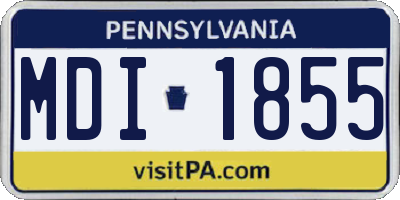 PA license plate MDI1855