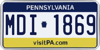 PA license plate MDI1869