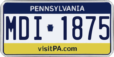 PA license plate MDI1875
