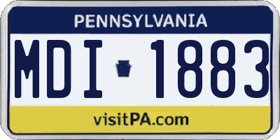 PA license plate MDI1883