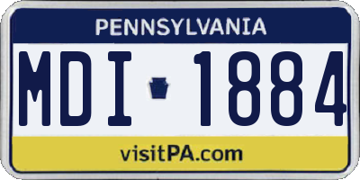 PA license plate MDI1884