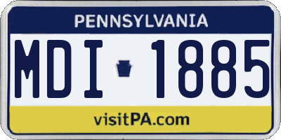 PA license plate MDI1885