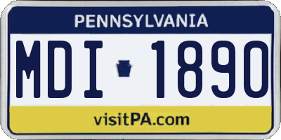 PA license plate MDI1890