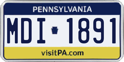 PA license plate MDI1891
