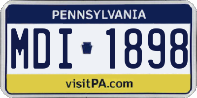PA license plate MDI1898