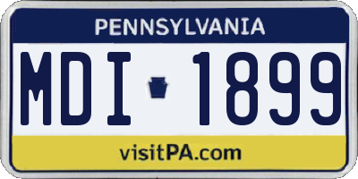PA license plate MDI1899