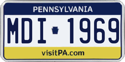 PA license plate MDI1969