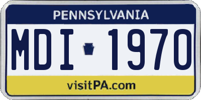 PA license plate MDI1970