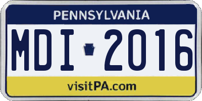 PA license plate MDI2016