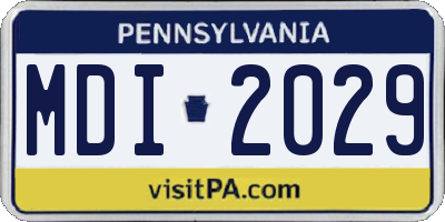 PA license plate MDI2029