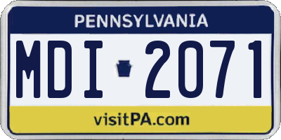 PA license plate MDI2071