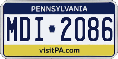 PA license plate MDI2086