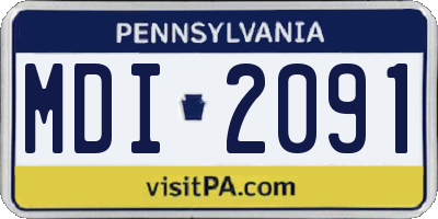 PA license plate MDI2091