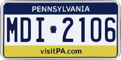 PA license plate MDI2106