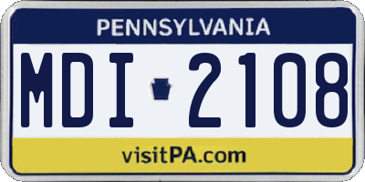 PA license plate MDI2108