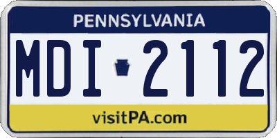 PA license plate MDI2112